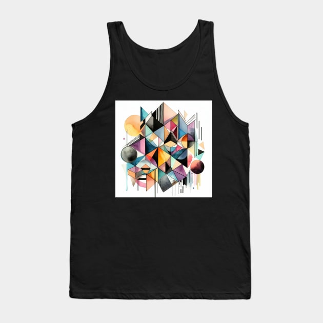 Psychedelic looking abstract illustration geometric shapes Tank Top by WelshDesigns